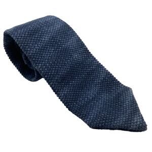 Vintage Concerto Short Blue Tie-Dye Heathered Slim Knit Tie Retro Old Money